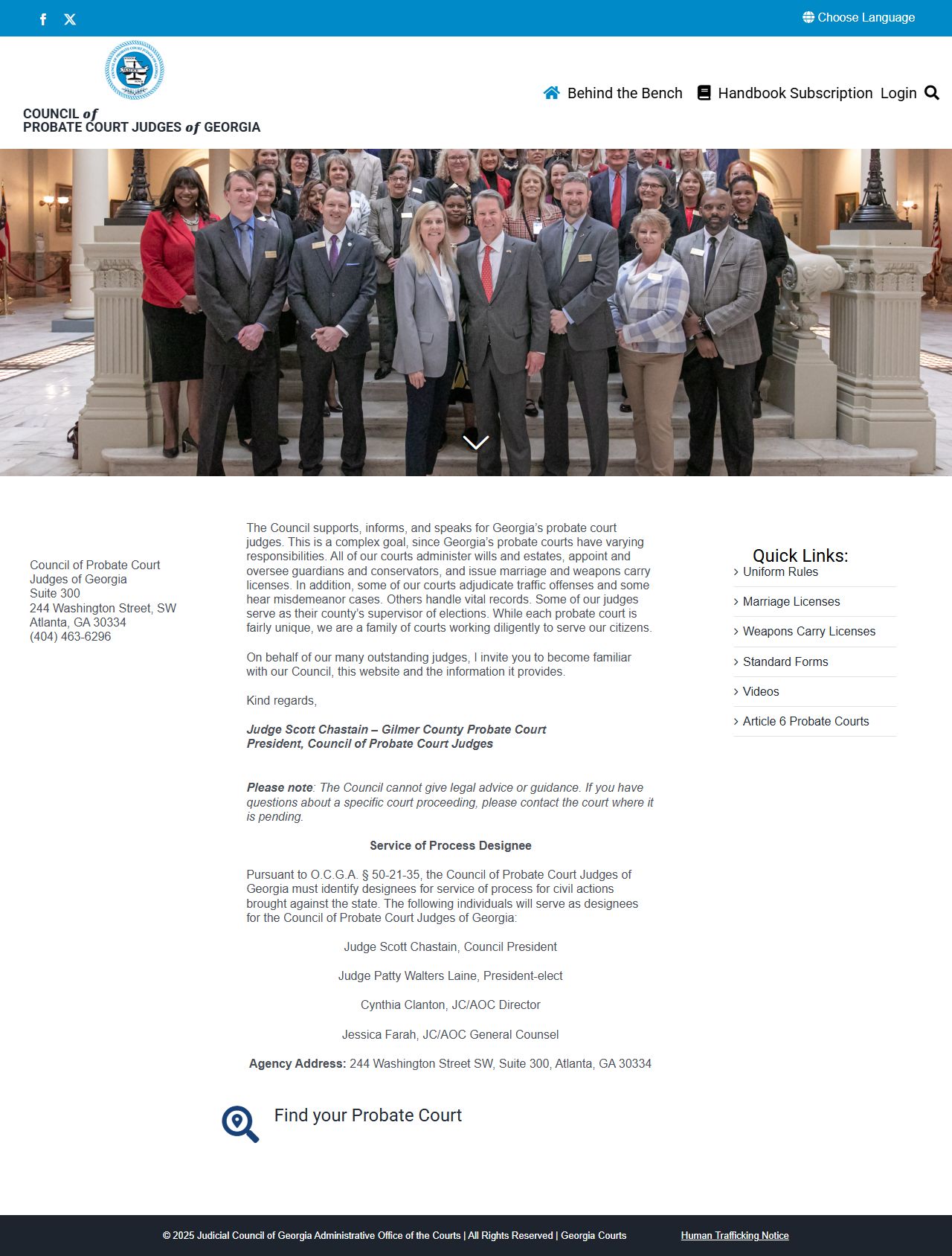 Georgia Probate Court Records Council of Probate Court Judges website